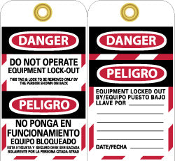 DO NOT OPERATE EQUIPMENT LOCK-OUT THIS TAG & LOCK TO BE REMO Tag - AccuformNMC SPLOTAG11