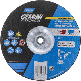 9 x 1/8" 24-Grit Aluminum Oxide Grinding & Cutoff Wheel - Norton 66253048983