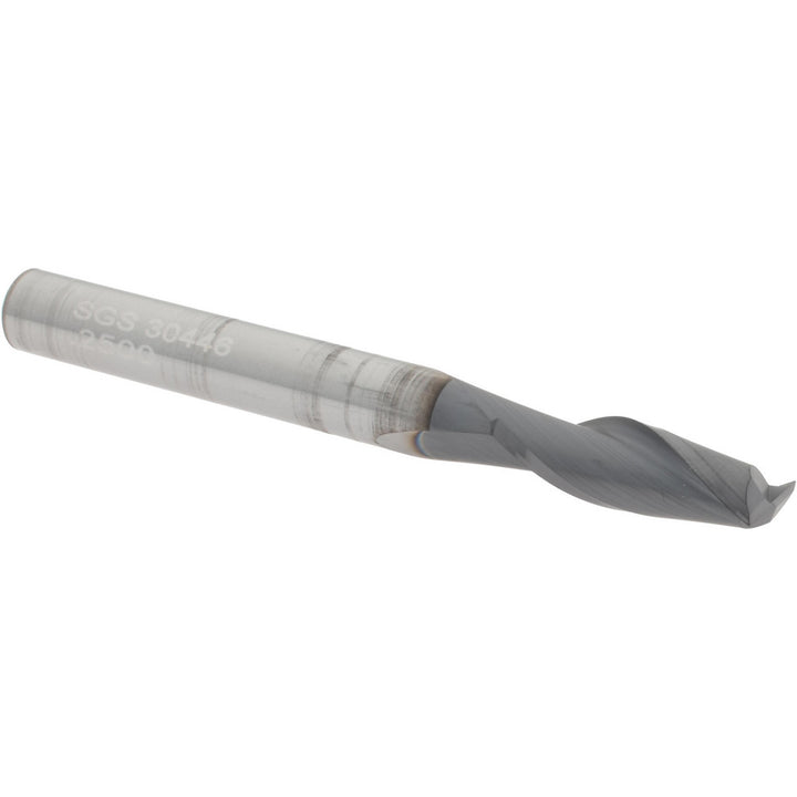 1/4" 2-Flute Solid Carbide Square End Mill, AlTiN - SGS 30446
