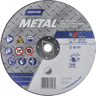 8 x 1/8" Aluminum Oxide Grinding & Cutoff Wheel - Norton 07660789096