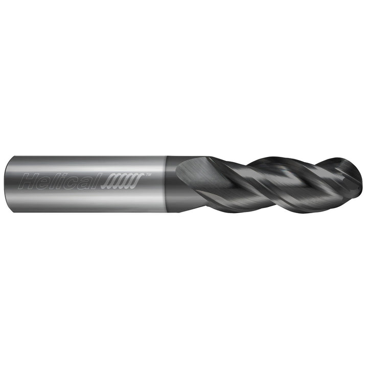 1/4" 3-Flute Solid Carbide Ball End Mill, Dplus - Helical Solutions 87825