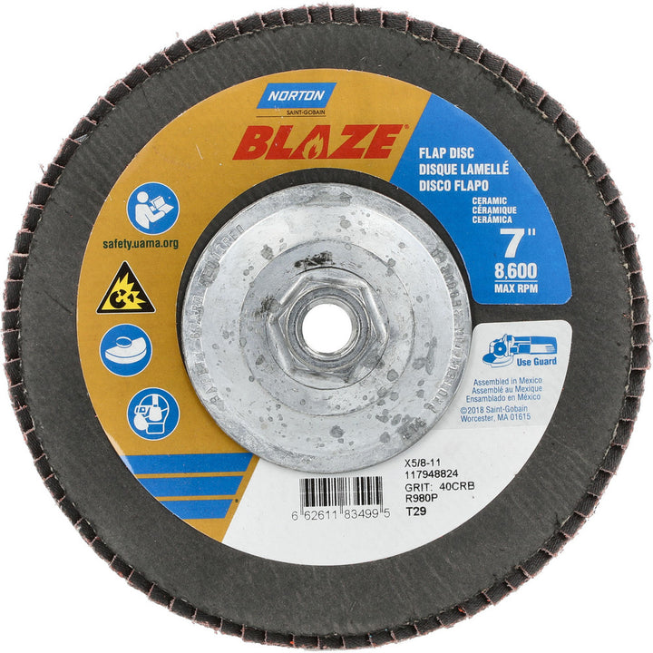 7" 40-Grit Zirconia Alumina Disc - Norton 66261183499