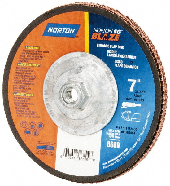 7" 60-Grit Ceramic Disc - Norton 66261183500