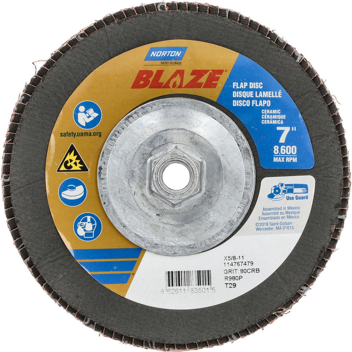 7" 80-Grit Zirconia Alumina Disc - Norton 66261183501
