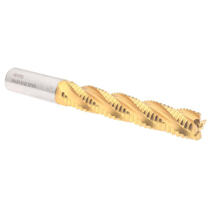 0.7500" 4-Flute Cobalt Single End Mill, TiN - Hertel 84213669