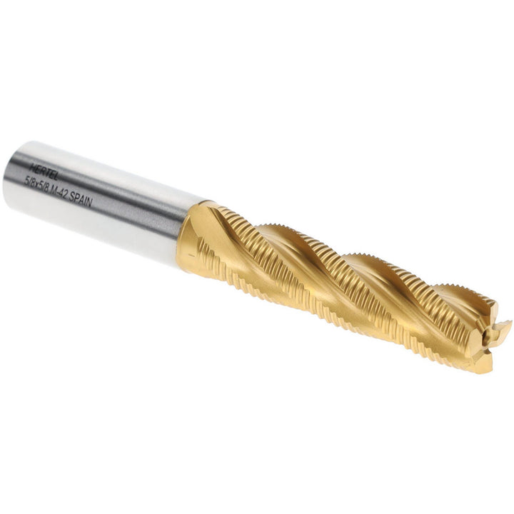 0.6250" 4-Flute Cobalt Single End Mill, TiN - Hertel 84213958