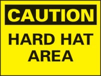 Caution - Hard Hat Area Sign - AccuformNMC C31P