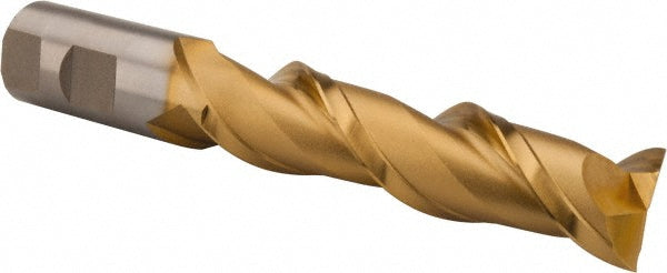 1" 2-Flute High Speed Steel Square End Mill, TiN - Hertel GH071064