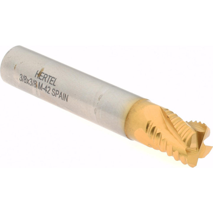 0.3750" 4-Flute Cobalt Single End Mill, TiN - Hertel 84511591