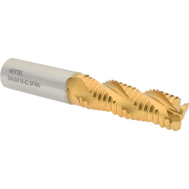 0.7500" 3-Flute Cobalt Single End Mill, TiN - Hertel 84511781