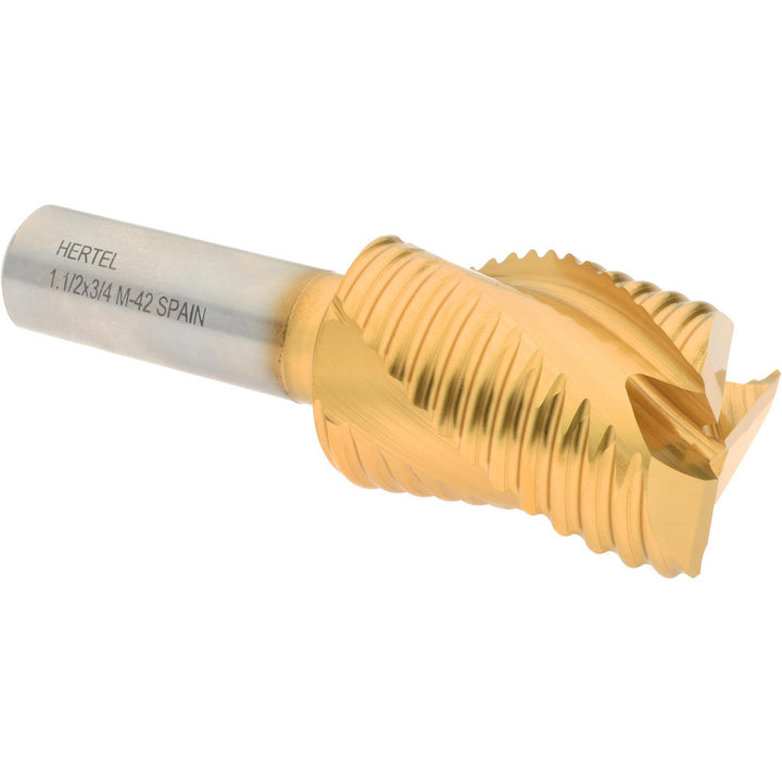 1.5000" 3-Flute Cobalt Single End Mill, TiN - Hertel 84511807
