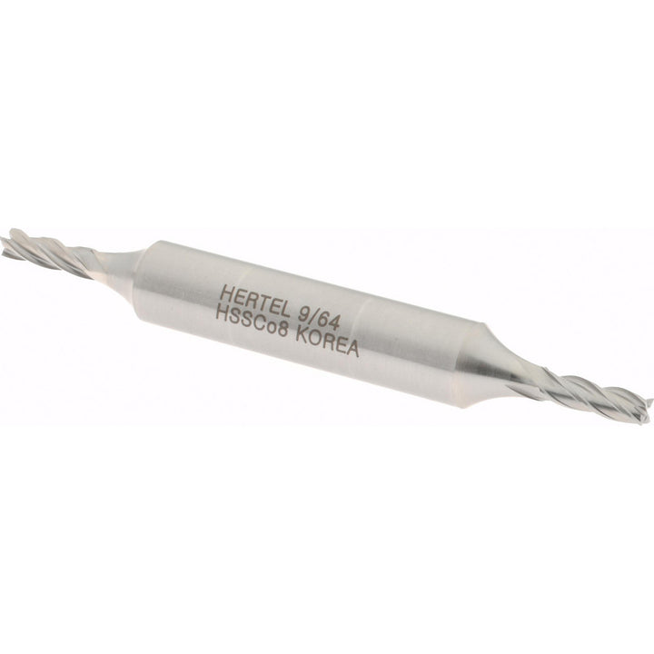 9/64" 4-Flute Cobalt Square End Mill - Hertel E2053009