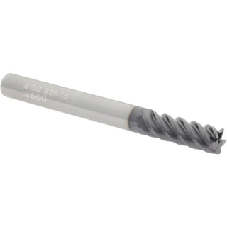 1/4" 5-Flute Solid Carbide Corner Radius End Mill, AlTiN - SGS 32615