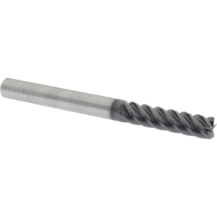 3/8" 5-Flute Solid Carbide Corner Radius End Mill, AlTiN - SGS 32627
