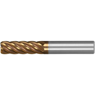 1/4" 6-Flute Solid Carbide Centercutting; Corner Radius; End Mill, AlCrN - Kennametal 7160139