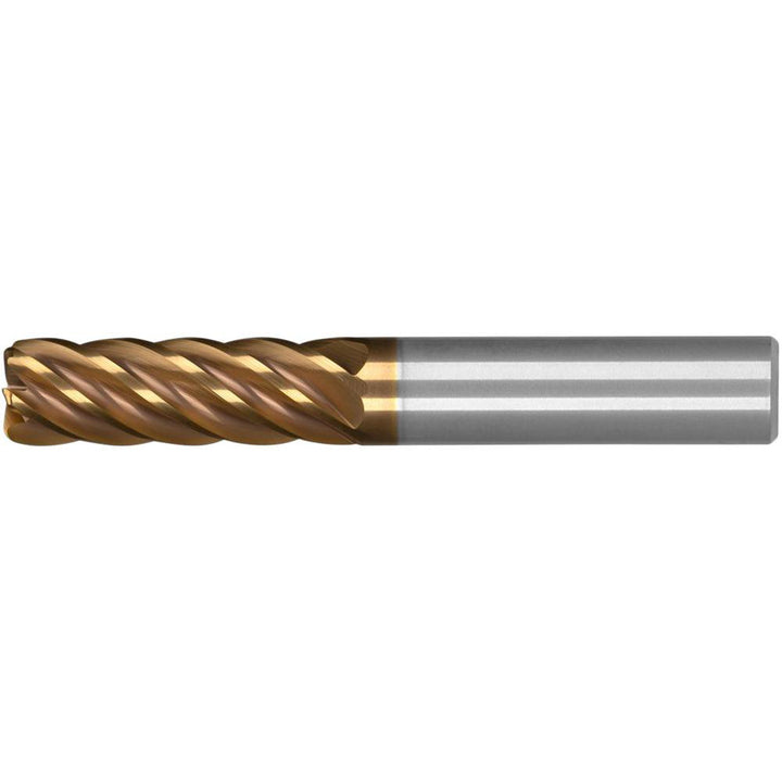 1/4" 6-Flute Solid Carbide Centercutting; Corner Radius; End Mill, AlCrN - Kennametal 7160139