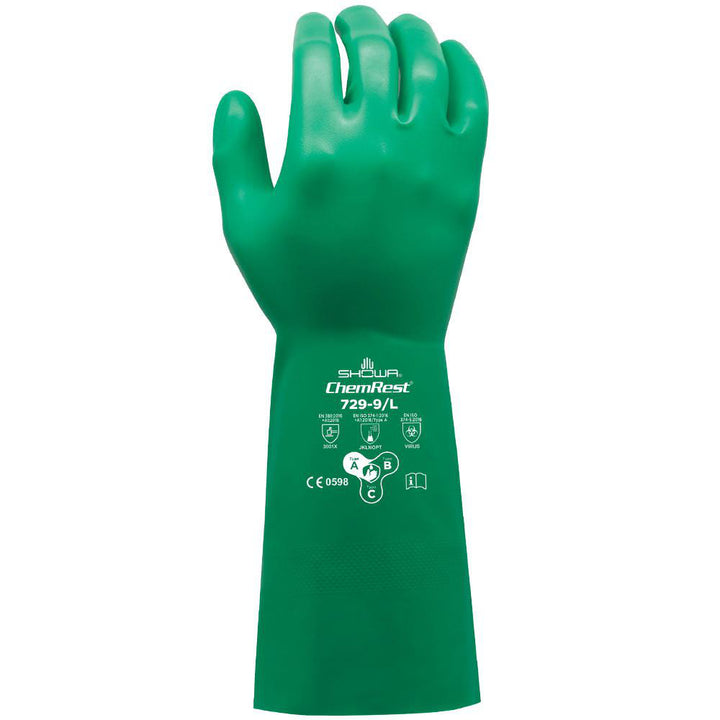 2X-Large Light Green Type A Chemical Resistant Gloves Gloves - SHOWA 729-11