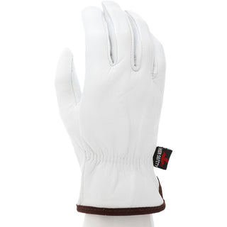 X-Large White; Brown Goatskin Leather General Purpose Gloves - MCR Safety 3601XL