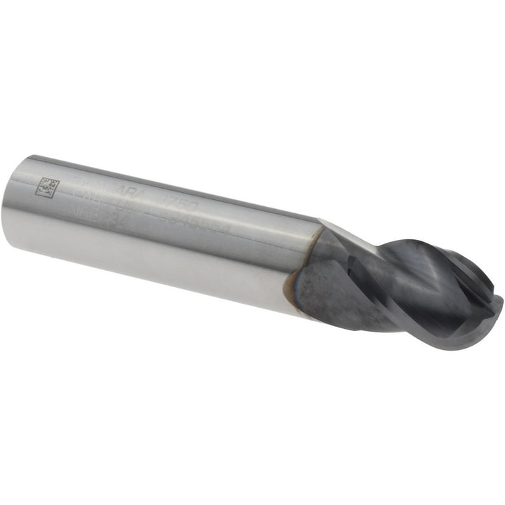 3/8" 3-Flute Solid Carbide Ball End Mill, AlTiN - Seco 17003796