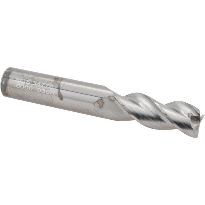 1/2" 3-Flute Solid Carbide Corner Radius End Mill - SGS 34779