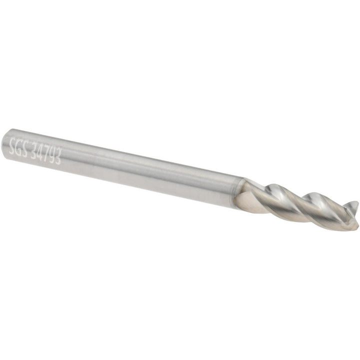 1/8" 3-Flute Solid Carbide Corner Radius End Mill, TIB2 - SGS 34793