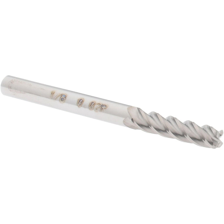 1/8" 4-Flute Solid Carbide Corner Radius End Mill - Accupro 12182379