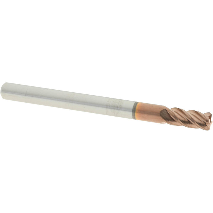 1/8" 4-Flute Solid Carbide Corner Radius End Mill, TiCN - Accupro 12182727