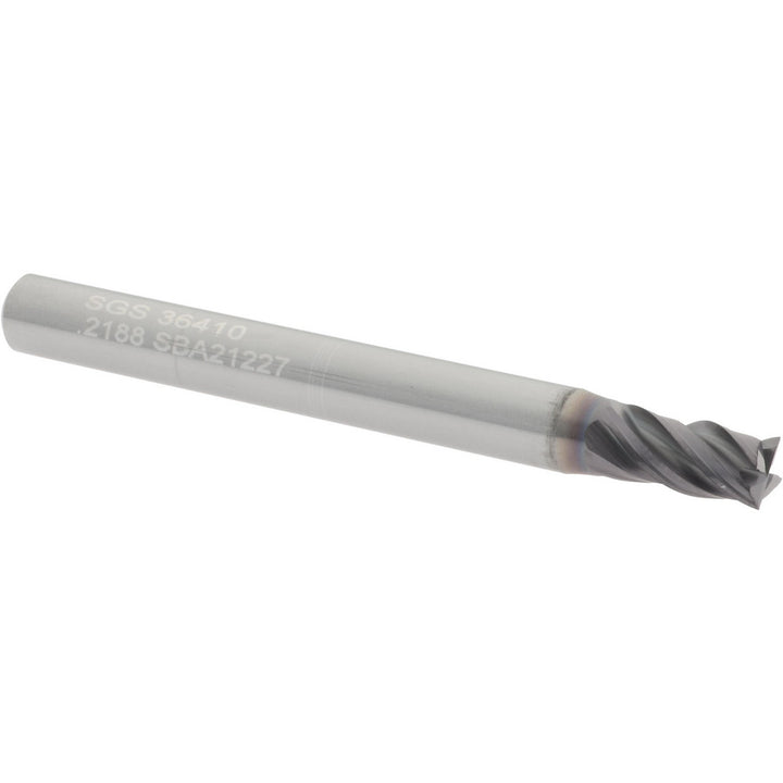 7/32" 4-Flute Solid Carbide Square End Mill, AlTiN - SGS 36410