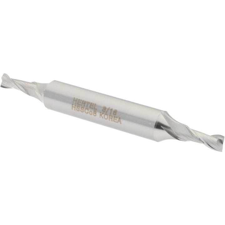 3/16" 2-Flute Cobalt Square End Mill - Hertel E2050012