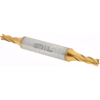 3/16" 4-Flute Cobalt Square End Mill, TiN - Hertel E4053012