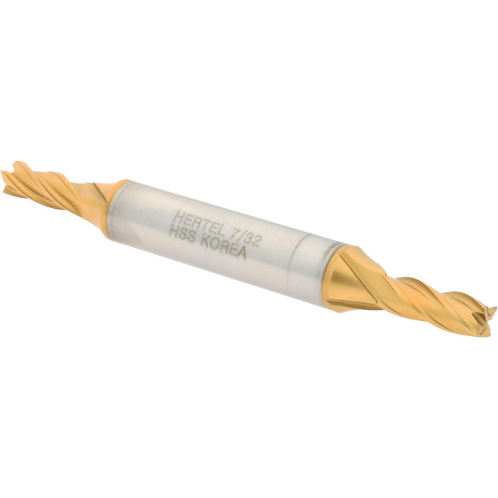 7/32" 4-Flute High Speed Steel Square End Mill, TiN - Hertel E8053014