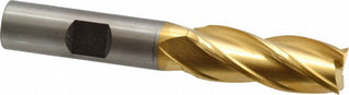 9/16" 4-Flute High Speed Steel Square End Mill, TiN - Cleveland C33209