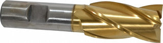 1" 4-Flute High Speed Steel Square End Mill, TiN - Cleveland C33228