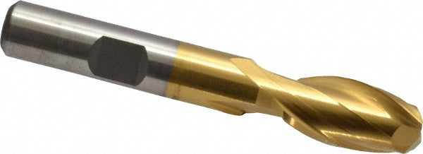 7/16" 2-Flute High Speed Steel Square End Mill, TiN - Cleveland C33768
