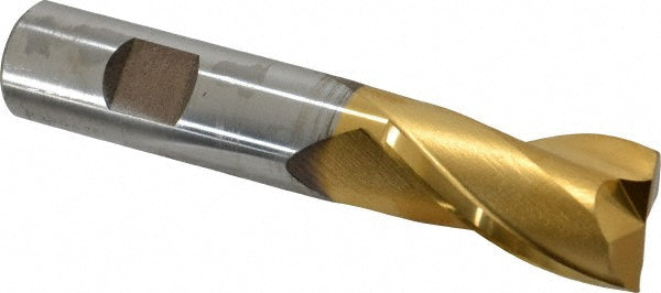 7/8" 2-Flute High Speed Steel Square End Mill, TiN - Cleveland C33787