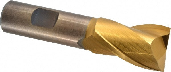 1" 2-Flute High Speed Steel Square End Mill, TiN - Cleveland C33791