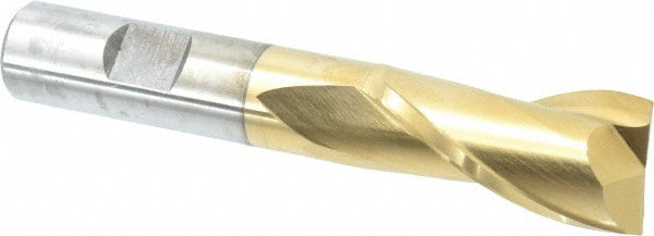 13/16" 2-Flute High Speed Steel Square End Mill, TiN - Cleveland C33785