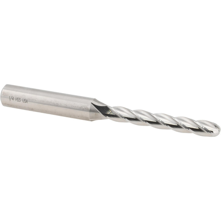1/4" 4-Flute High Speed Steel Ball End Mill - Cleveland C33344