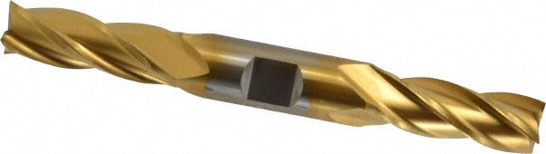 9/16" 4-Flute High Speed Steel Square End Mill, TiN - Cleveland C33085