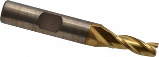 1/4" 3-Flute High Speed Steel Square End Mill, TiN - Cleveland C39673