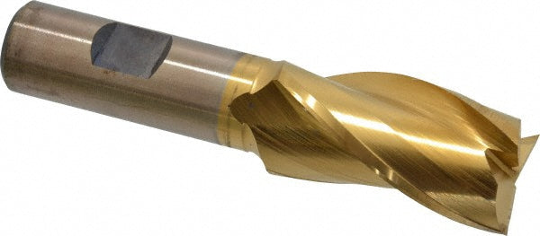 1" 3-Flute High Speed Steel Square End Mill, TiN - Cleveland C39690