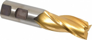 1" 3-Flute High Speed Steel Square End Mill, TiN - Cleveland C39691