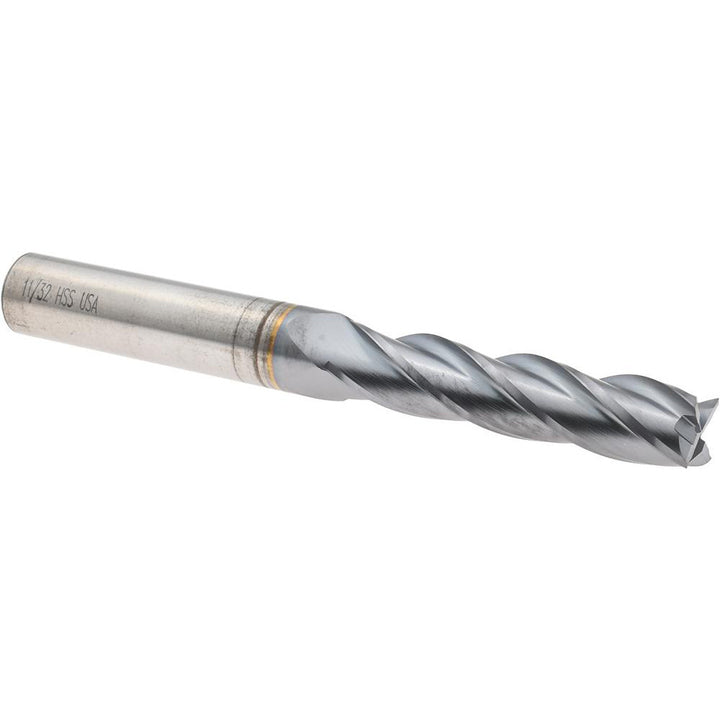 11/32" 4-Flute High Speed Steel Square End Mill, TiCN - Cleveland C33411