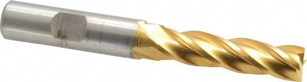 7/16" 4-Flute High Speed Steel Square End Mill, TiN - Cleveland C33392