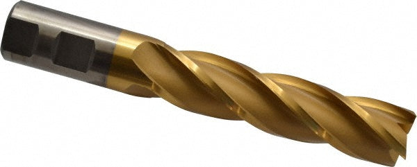 1" 4-Flute High Speed Steel Square End Mill, TiN - Cleveland C33398
