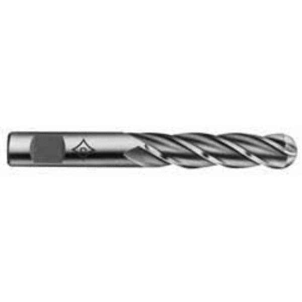 5/8" 4-Flute High Speed Steel Ball End Mill, TiN - Cleveland C33330