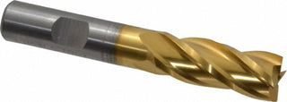 9/16" 4-Flute Powdered Metal Square End Mill, TiCN - Cleveland C31973