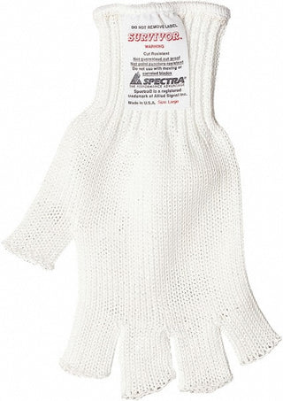 Large White Steelcore Cut & Abrasion-Resistant Gloves - MCR Safety 9349LD
