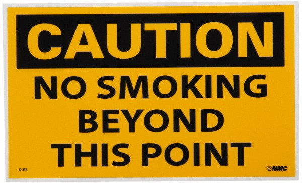 Caution - No Smoking Beyond This Point Label - AccuformNMC C51AP