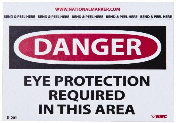Danger - Eye Protection Required in This Area Label - AccuformNMC D201AP
